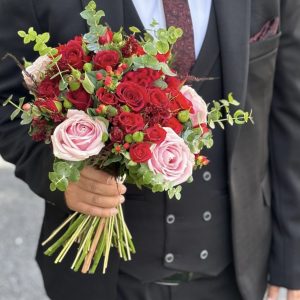 دسته گل ترکیبی قرمز